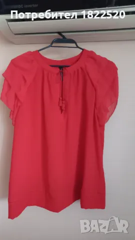 Червена блуза MarcCain , снимка 3 - Ризи - 47311918
