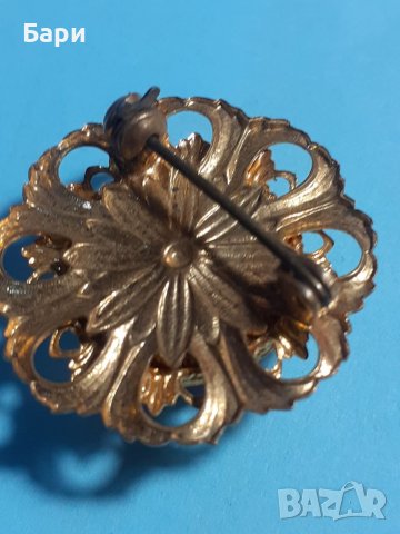 Красива кехлибарена брошка,позлата, снимка 10 - Други - 38947037