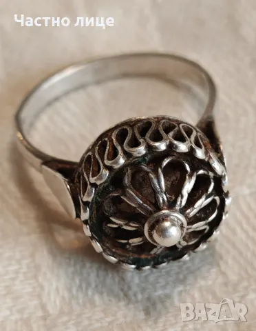 Оригинален Сребърен Пръстен Корона Царство България 1930те г.