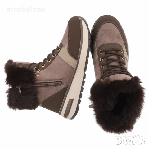 Дамски зимни боти до глезена с връзки, 5цвята , снимка 13 - Дамски боти - 51879543