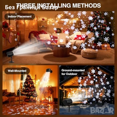 Нов LED снежен външен Проектор IP65 с дистанционно и голямо покритие, снимка 3 - Други - 52483003