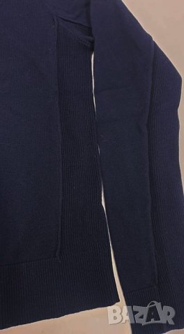 Тъмносин дамски памучен пуловер Близнаци Rodier, снимка 3 - Блузи с дълъг ръкав и пуловери - 34771731