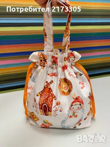 Коледни торбички(подаръчни)текстилни, снимка 9 - Коледни подаръци - 52179394