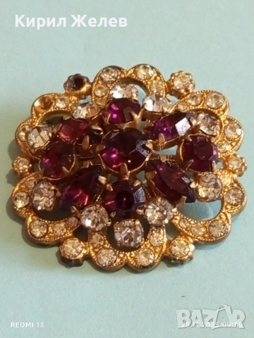 Кристална брошка с червени и бели кристали АМЕТИСТ Чешки кристал 46255, снимка 8 - Други - 52570000