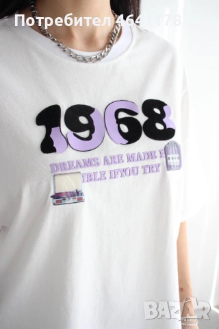 Тениска с ефектна щампа, снимка 2 - Тениски - 53698506