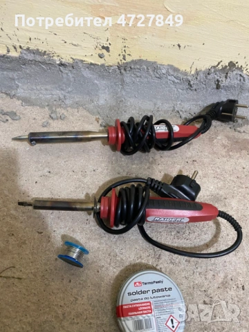 Спешно! Комплект 2 броя поялници Raider + Тинол и паста, снимка 4 - Поялници и запояване - 53377450