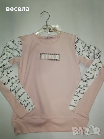 Блуза за момиче, розов цвят, с цепки отстрани спортно елегантен модел , снимка 5 - Детски Блузи и туники - 39906734