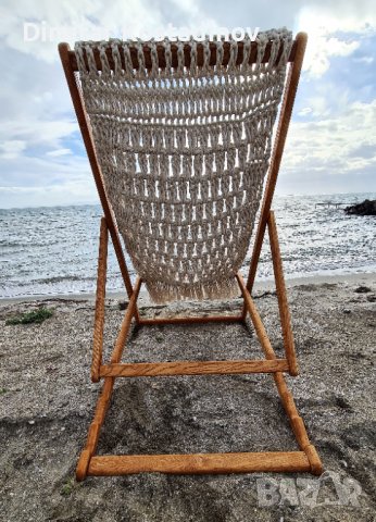 Ръчно плетени столове от макраме тип шезлонг за плаж ,бар , ресторант, снимка 7 - Градински мебели, декорация  - 39448348