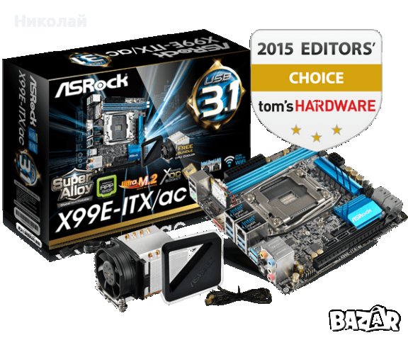 ASRock X99E-ITX/ac +  Intel Core i7-5820K 6/12 Cores 3.3GHz 15Mb cache, снимка 1 - Дънни платки - 42002989