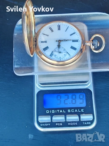 Продавам златен джобен часовник 14к на 121години , снимка 2 - Мъжки - 53865745