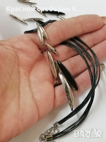  Fossil комплект колие и обици, кожа и стомана, снимка 8 - Бижутерийни комплекти - 53635909