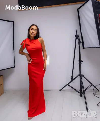🌹Дълга червена дамска рокля🌹, снимка 4 - Рокли - 47458353