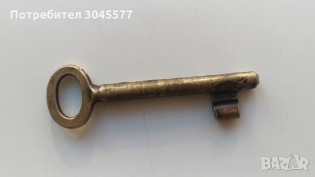 Ключ 7,6 см, бронз, снимка 1 - Антикварни и старинни предмети - 33984248