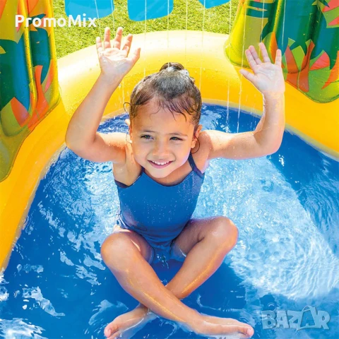 Детски надуваем басейн с пързалка Intex 57444NP Dinosaur Play Center 4в1 Надуваем център, снимка 4 - Басейни и аксесоари - 51102291