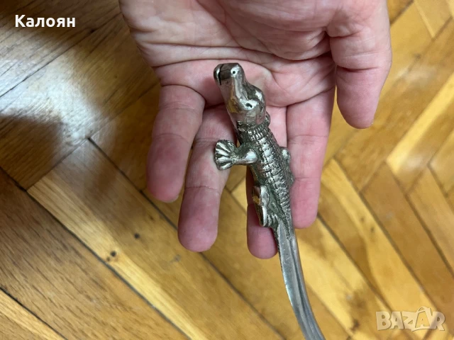 Нож за писма метален крокодил, снимка 3 - Колекции - 50602175