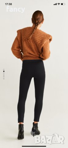 Черен клин Mango с кожени детайли, снимка 13 - Клинове - 33947119