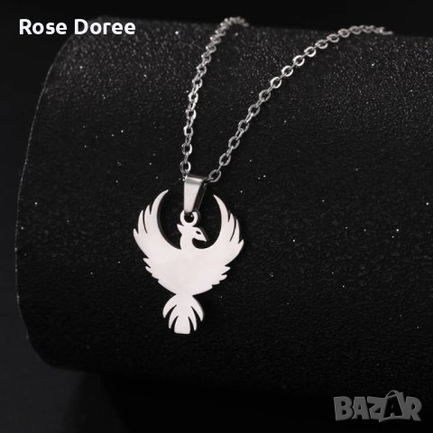 RD 480 Феникс колие в сребристо медицинска стомана жар птица подарък безплатна доставка, снимка 1