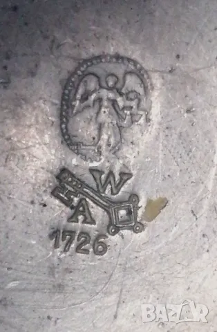 Каничка пютър Германия 1762, снимка 3 - Прибори за хранене, готвене и сервиране - 47875184