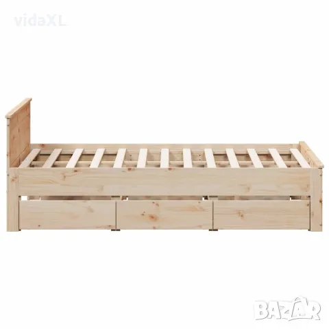 vidaXL Рамка за легло без матрак с табла 140x190 см борово дърво масив, снимка 5 - Спални и легла - 56147023