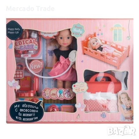 Кукла - Доктор Mercado Trade, С аксесоари, 33см, снимка 4 - Кукли - 52529786
