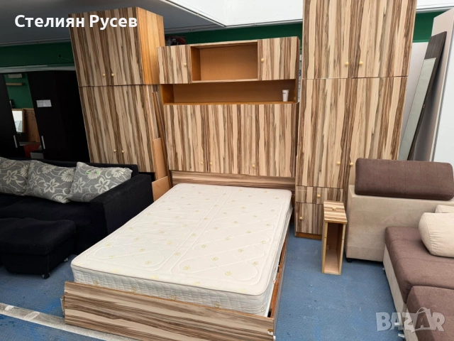 0502  спалня , легло с гардероб и шкафове цена 150 евро  общо за всичко - 190/145см размер на легло , снимка 2 - Спални и легла - 53377155