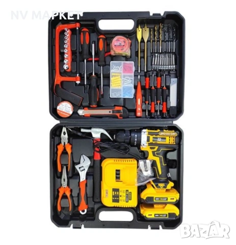 Комплект ударна бормашина, 111 аксесоара, 24 V, 5 Ah