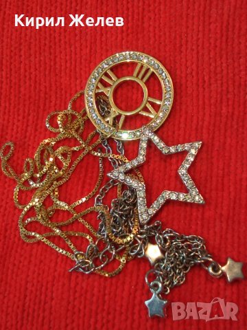 ДВА НЕЖНИ АРТ МЕДАЛЬОНА СРЕБРИСТ и с ПОЗЛАТА и ФАСЕТИРАНИ КРИСТАЛИ 31345, снимка 3 - Колиета, медальони, синджири - 38035093