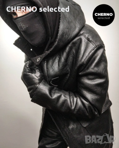 Мъжко дълго шерпа яке • палто тип дъфъл от изкуствена кожа CINQUE Faux Leather Dufflecoat - L 