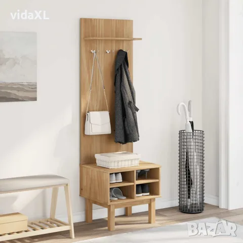 vidaXL Шкаф портманто OTTA, 50x40x160 см, борово дърво масив, снимка 3 - Портманта - 56147391
