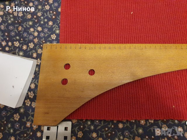 дървен шивашки метър със шаблон, снимка 2 - Други ценни предмети - 41984798