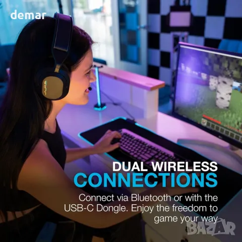 JLab Nightfall Безжични слушалки за игри с микрофон, 50 мм драйвер, снимка 2 - Bluetooth слушалки - 48416715