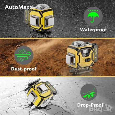 Лазерен нивелир 360°,самонивелиращ се,16 линии,4×360°,4D , снимка 5 - Измервателни инструменти - 52165800