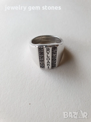 Сребърен пръстен Bvlgari, снимка 3 - Пръстени - 53402594