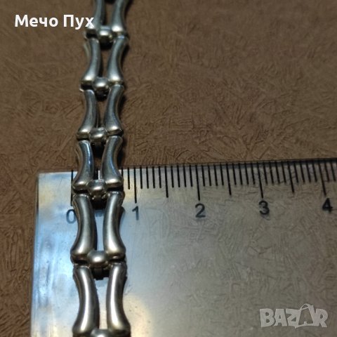 Сребърно полутвърдо колие (267), снимка 10 - Колиета, медальони, синджири - 44424383