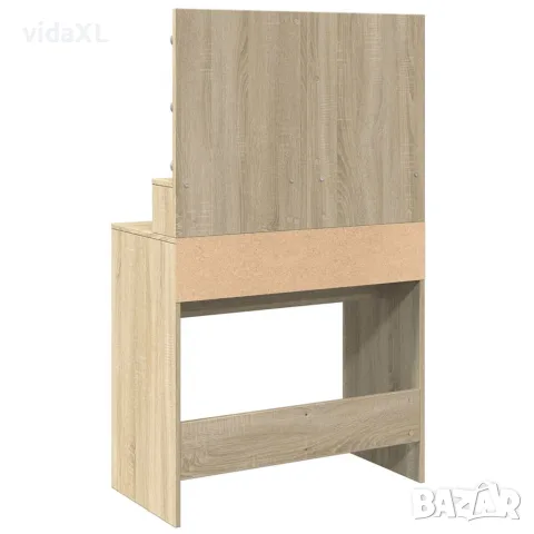 vidaXL Тоалетка с LED, дъб сонома, 80x41x134,5 см, снимка 7 - Тоалетки - 56148278
