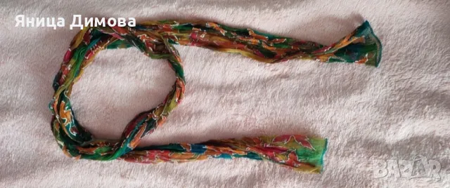 Ръчно рисуван копринен шал, снимка 3 - Шалове - 49753026