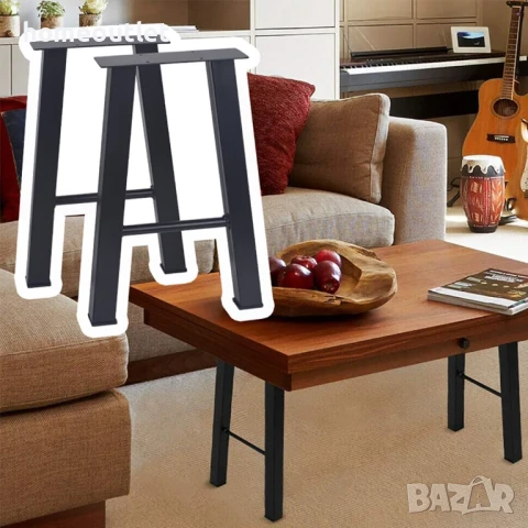 ПРОМОЦИЯ Крака за маса от студено валцована стомана в черно (к-кт от 2 бр.) JINHUI X001IXZ80D, снимка 5 - Други - 50907597