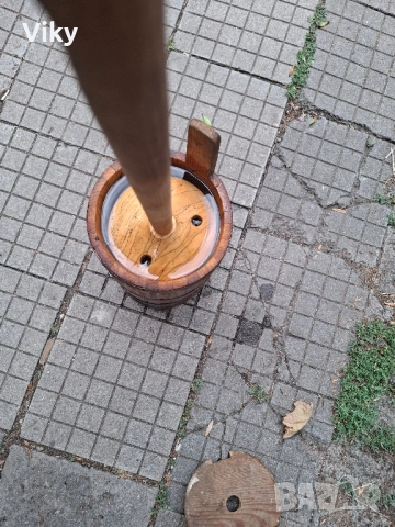 стара дървена бучка за биене на мляко за масло, снимка 7 - Антикварни и старинни предмети - 51586924