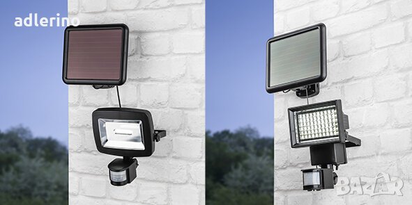 LED слънчев външен прожектор с детектор за движение, соларен стенен прожектор 