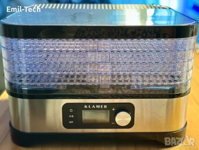 Дехидратор KLAMER 400W, 5 тави, таймер 24ч, 35–70°C, снимка 7 - Други - 55971102