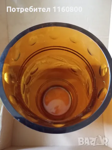 Голяма стъклена ваза, снимка 2 - Вази - 49112190