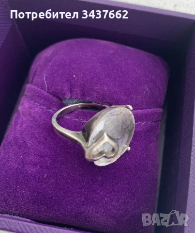 Сребърен пръстен камък със сърце , снимка 3 - Пръстени - 52133157
