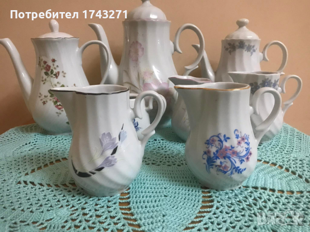Порцеланови чайници и латиери произведени в "Китка", снимка 4 - Сервизи - 36412468