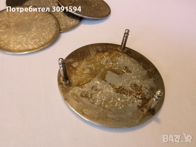 Комплект подложки за чаши сребристо покритие от 8 части , снимка 9 - Други ценни предмети - 41888479