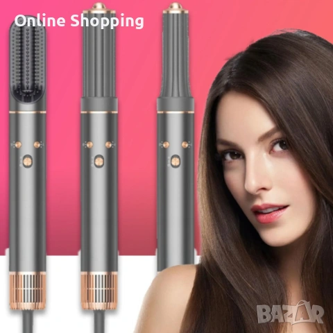 Мощен сешоар 5 в 1 — бързо сушене и професионално стилизиране с йонизация за блестяща и гладка коса, снимка 3 - Други - 53327602