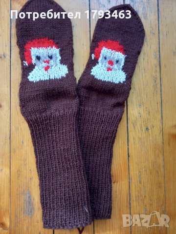 Мъжки Коледни ръчно плетени чорапи размер 43, снимка 1 - Мъжки чорапи - 34620972