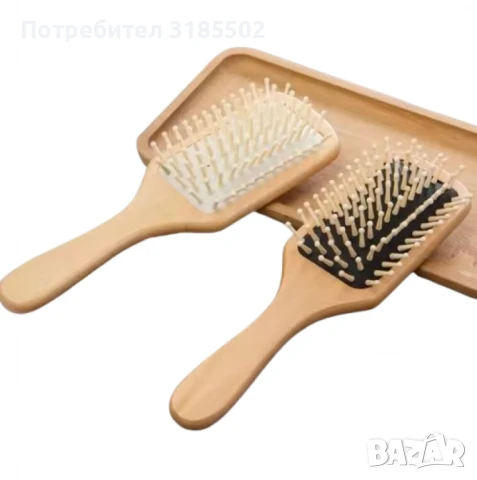 Стилна дървена четка за коса - супер лесно разресване, снимка 5 - Фризьорски принадлежности - 51220060