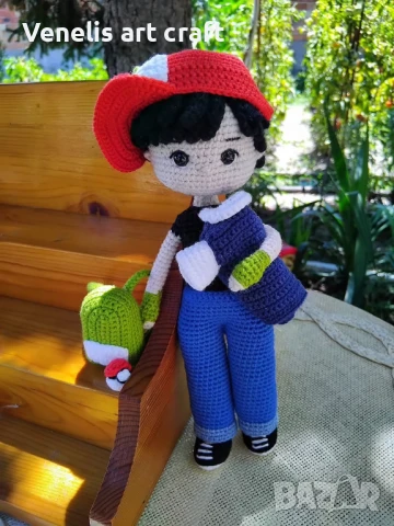 Аш Кечъм / Плетена кукла / Покемон/ Pokémon , снимка 4 - Кукли - 50978055