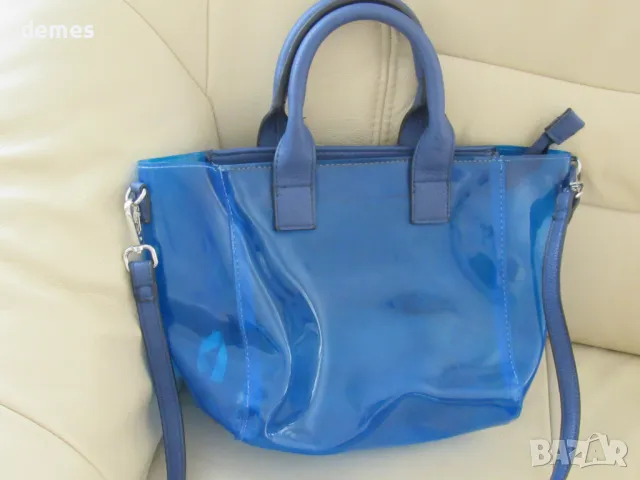 Синя силиконова дамска чанта