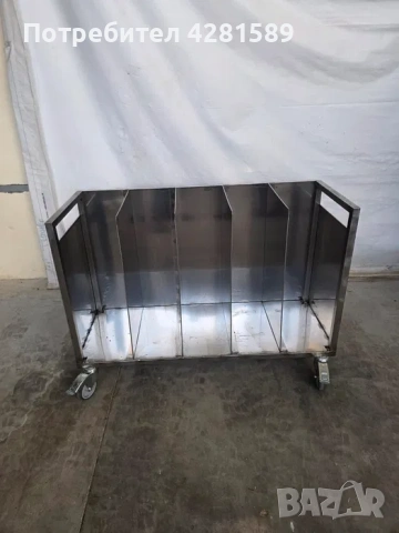 Немска количка за чували за брашно и продукти от неръждаема стомана в много добро състояние